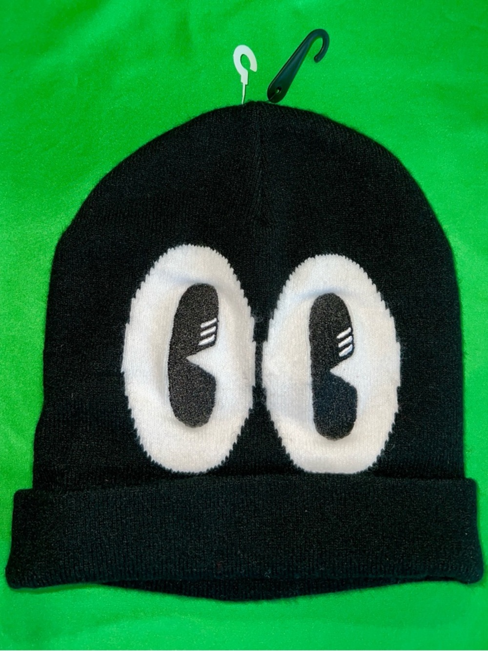 ADIDAS X Hattie Stewart EYES 👀 🖤Black Beanie 2018 Collab🔥NWT! Super Rare!